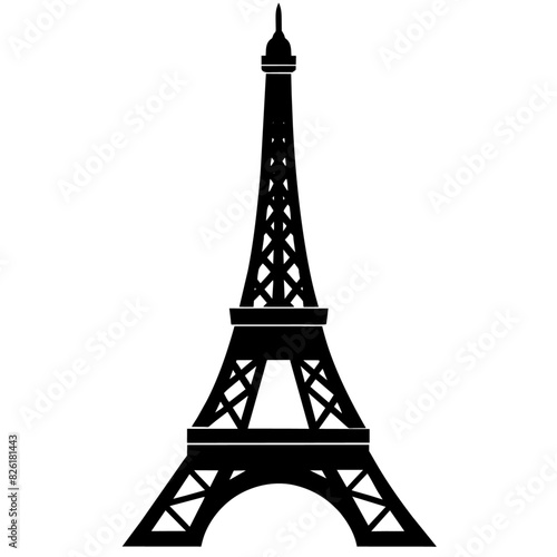 Eiffel tower symbol on a white background