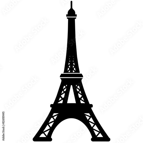 Eiffel tower symbol on a white background