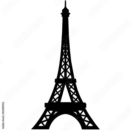 Eiffel tower symbol on a white background