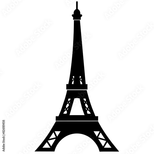 Eiffel tower symbol on a white background