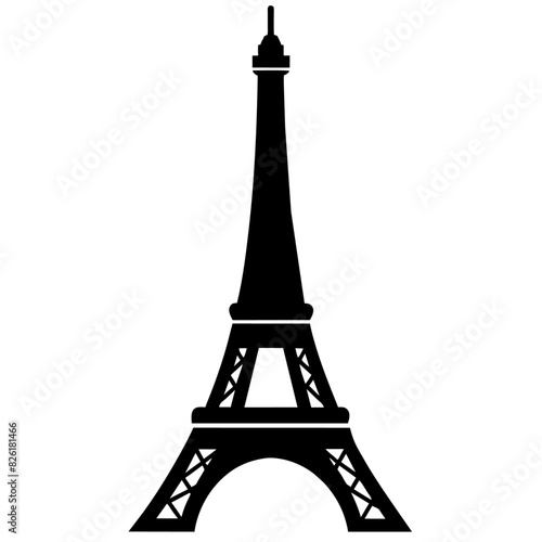 Eiffel tower symbol on a white background