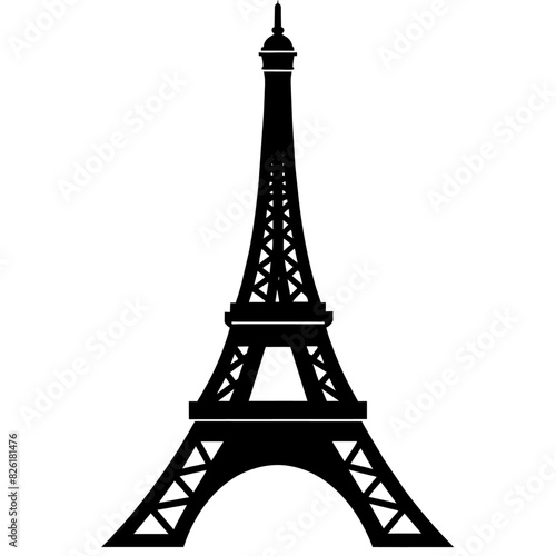 Eiffel tower symbol on a white background