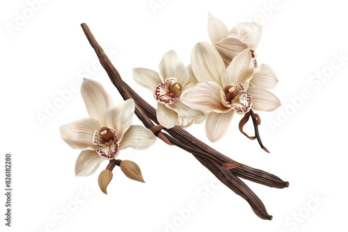 Fresh aroma orchid vanilla isolated on white background photo