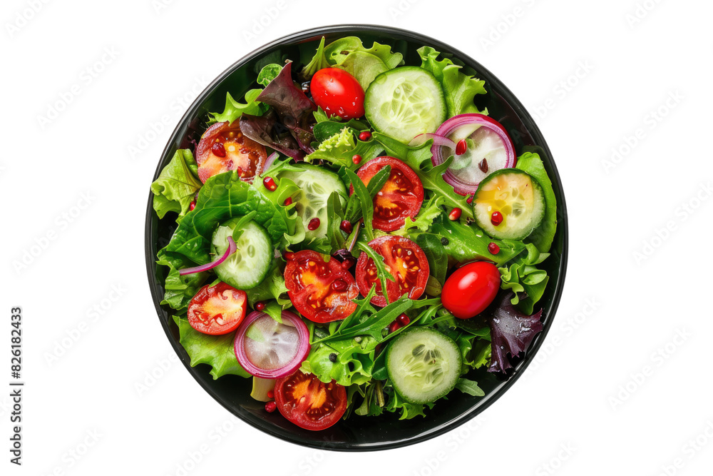 Fresh salad top view isolated on white background Fresh salad top view isolated on white background