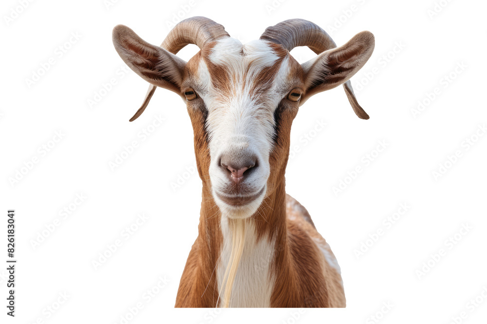 Goat front view isolated on white background Goat front view isolated on white background