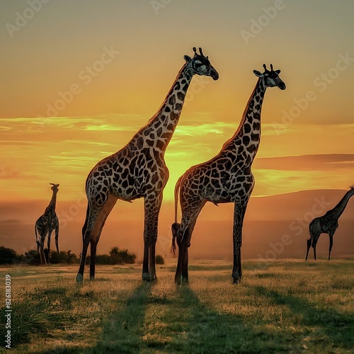 Giraffe Majesty Graceful Wildlife Photography for Design Projects