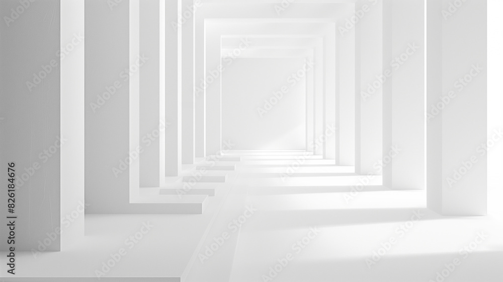 Abstract White Geometric Corridor