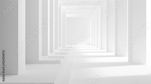 Abstract White Geometric Corridor