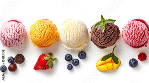 Ice cream scoops with ingredient