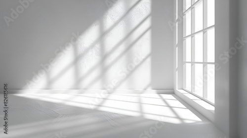 Realistic and minimalist blurred natural light windows
