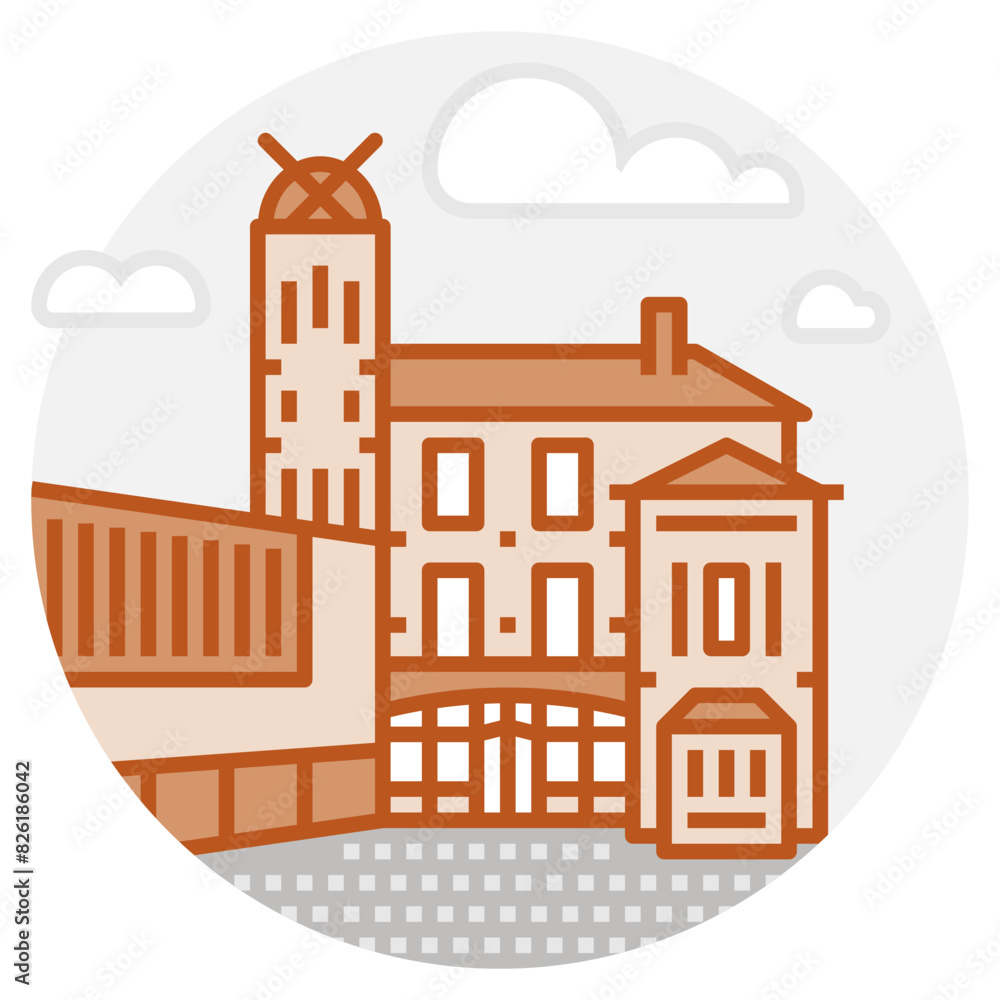 Amiens – France: Maison de Jules Verne (filled outline icon)