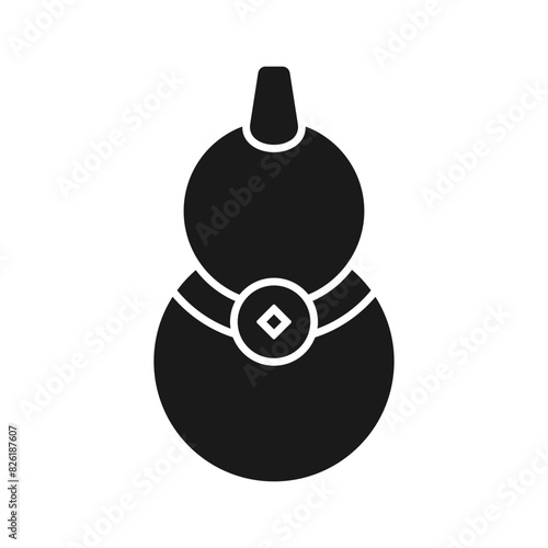 Chinese New Year Calabash Icon With Black Design Style