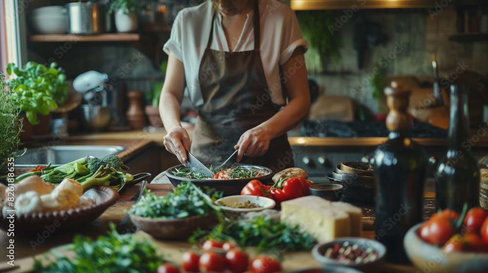 person preparing food in kitchen person preparing food in kitchen