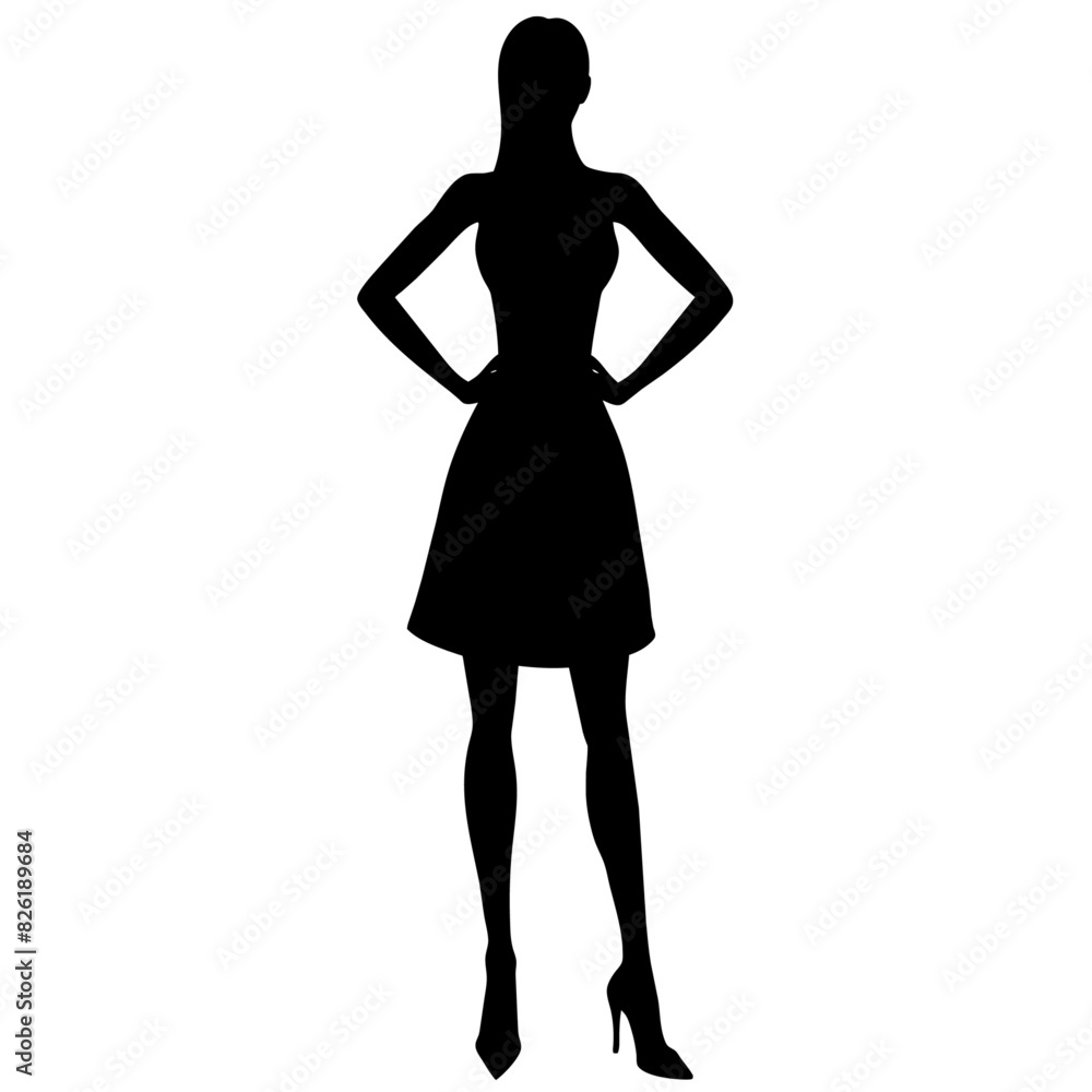 A Slim and sexy woman standing pose vector silhouette, stylish pose, white background A Slim and sexy woman standing pose vector silhouette, stylish pose, white background