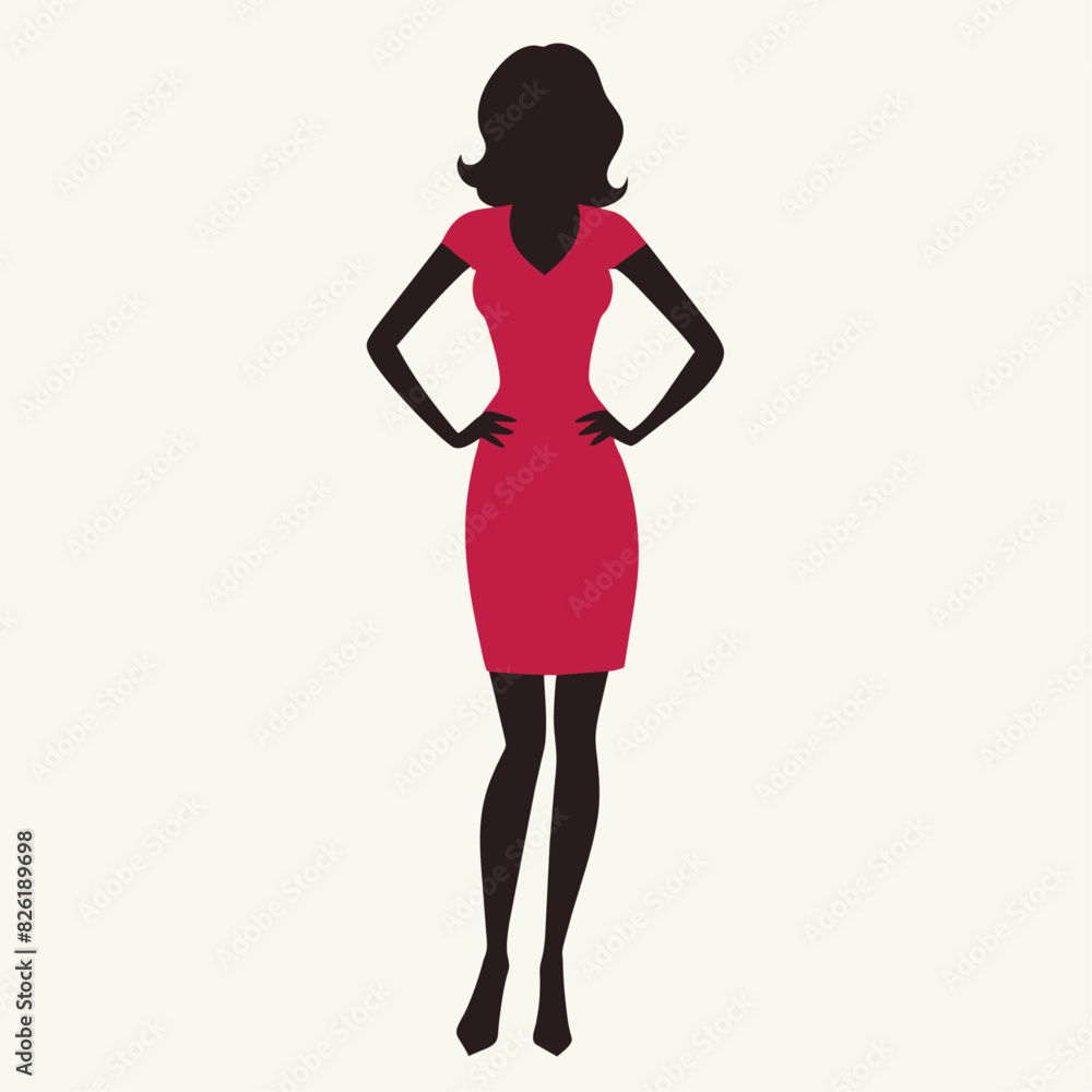 A Slim and sexy woman standing pose vector silhouette, stylish pose, white background A Slim and sexy woman standing pose vector silhouette, stylish pose, white background