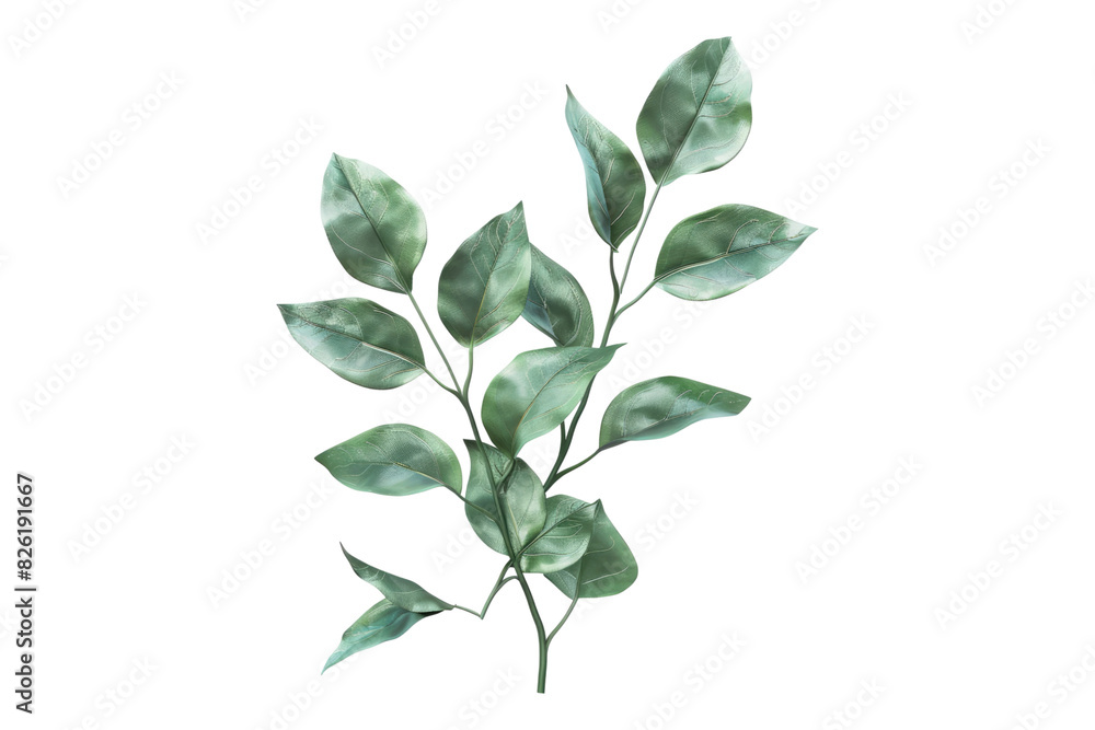 Obraz premium Natural green leaves isolated on white background