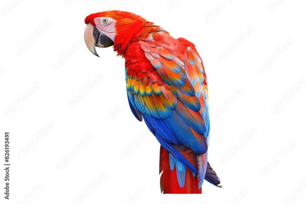 Obraz premium Photo of Scarlet Macaw isolated on white background
