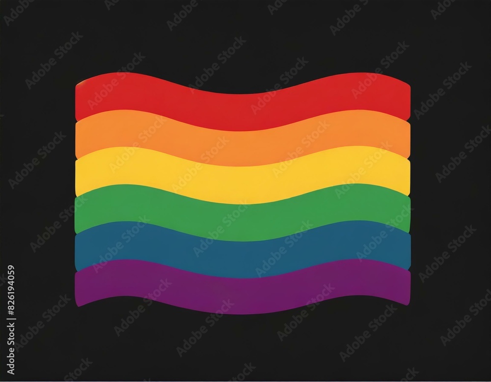 Obraz premium vector image of the lgbt flag on black background, queer pride month, wallpaper logo gay heart