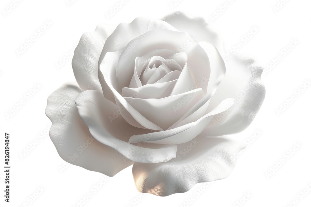 White rose isolated on white background
