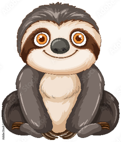 Adorable sloth with a happy expression