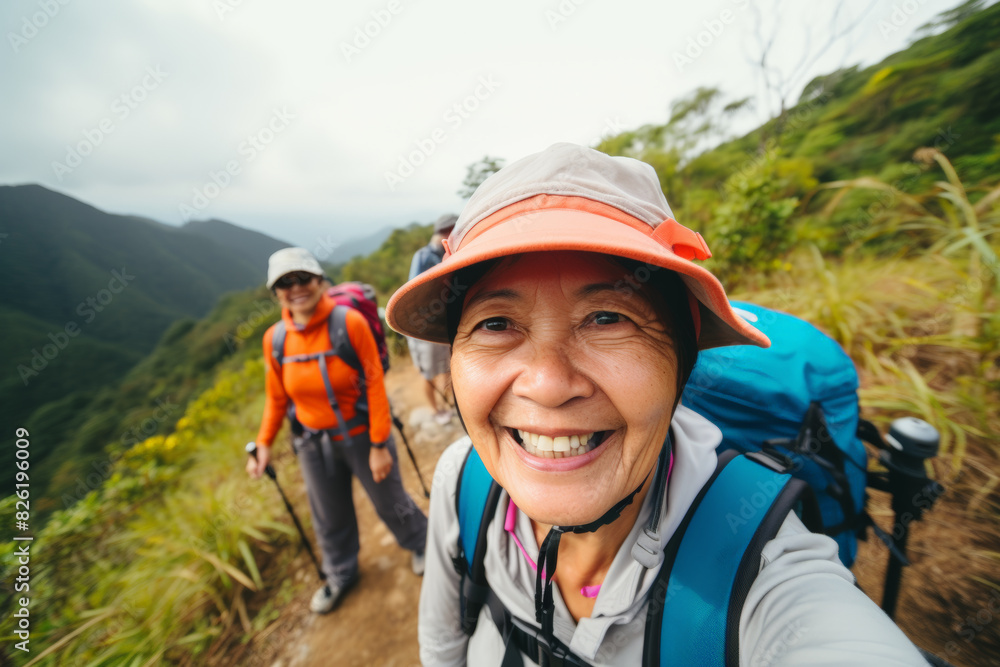 Seniors Hiking in Nature 