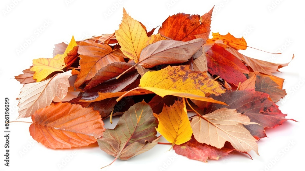 Autumn leaves pile White background Autumn leaves pile White background