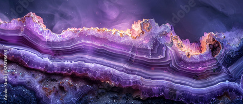 A geological ballet amethyst geode layers dance  photo