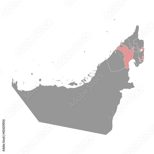 Emirate of Sharjah map, administrative division of United Arab Emirates. Vector illustration.