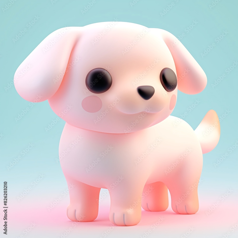 Naklejka premium Dog puppy 3d icon cartoon style