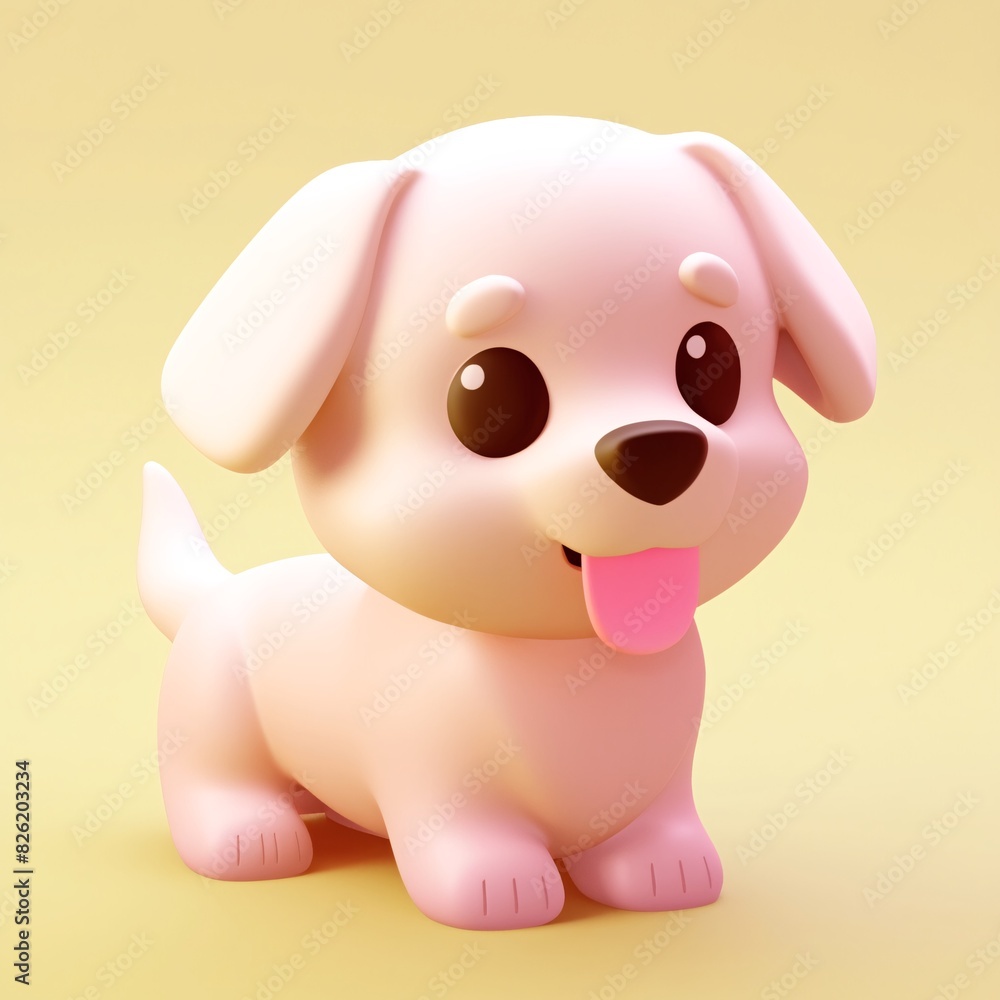 Dog puppy 3d icon cartoon style Dog puppy 3d icon cartoon style
