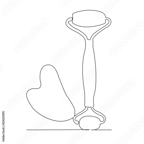 massage roller and gua sha stone