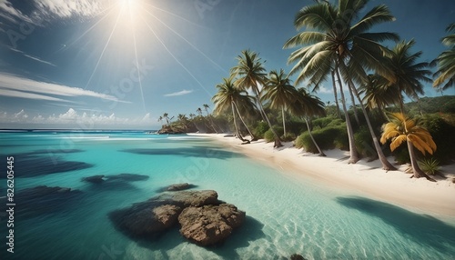 beach with palm trees