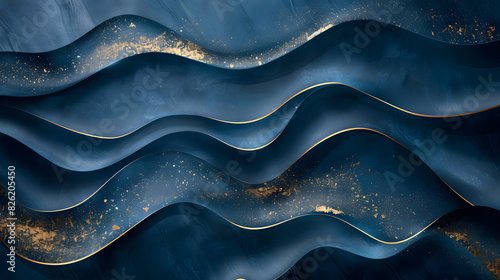 blue with gold lines abstract background