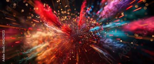 Nelove As A Burst Of Colorful Fireworks, Abstract Background Images © SynthArt