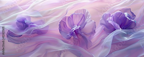 Floating lilac fabric