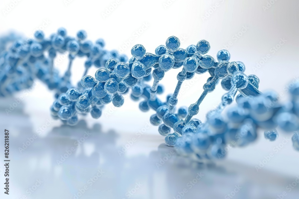 Cool blue DNA model with geometric precision, reflecting the structured approach to genetic research Cool blue DNA model with geometric precision, reflecting the structured approach to genetic research