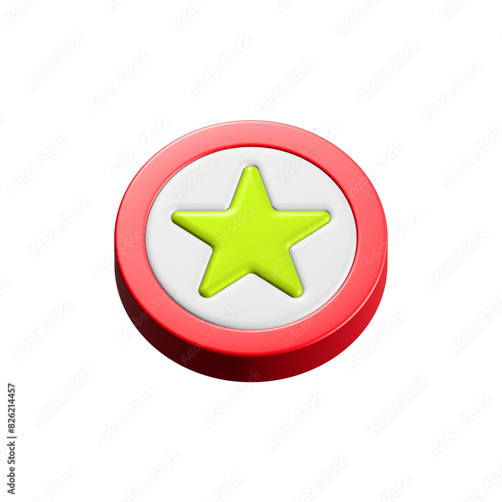 3d star coin red and yellow color 3d star coin red and yellow color