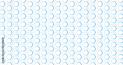 Seamless pattern with circles and hexagon, Abstract seamless pattern design, blue, sky color background
