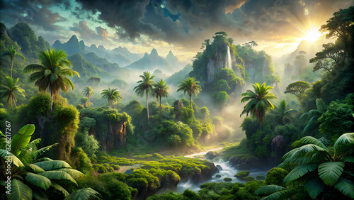 landscape of the jungles of south east asia