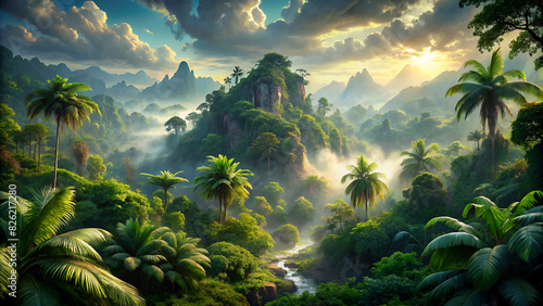 landscape of the jungles of south east asia photo