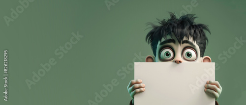 Cute Cartoon Zombie Holding...