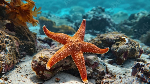 A starfish crawling on the seabed.