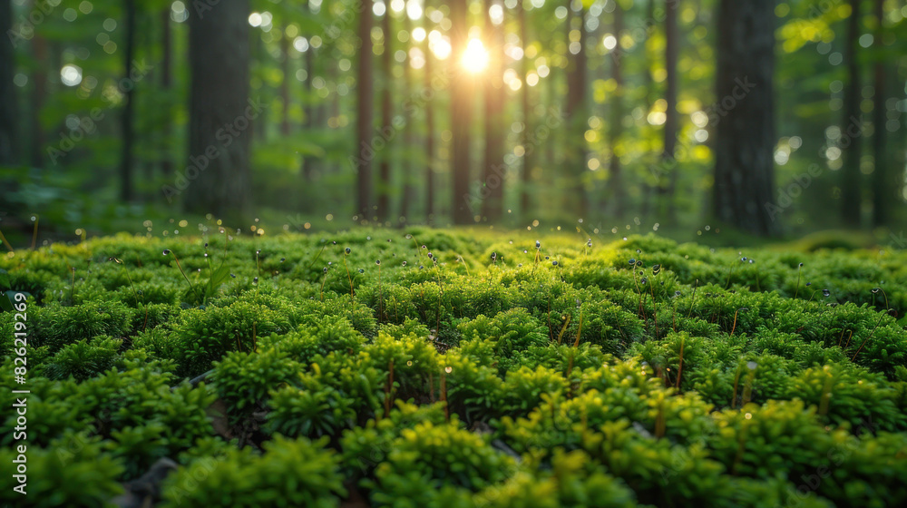 Micrograss and moss thriving in the forest, representing eco-friendly conservation efforts and the importance of environmental preservation. Micrograss and moss thriving in the forest, representing eco-friendly conservation efforts and the importance of environmental preservation.