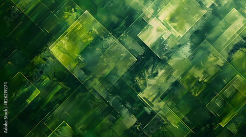 Imagine an abstract background with a nature-inspired twist, showcasing green geometric stripes