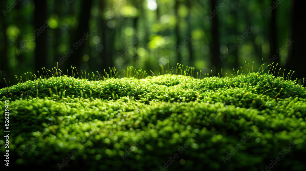 Micrograss and moss thriving in the forest, representing eco-friendly conservation efforts and the importance of environmental preservation. Micrograss and moss thriving in the forest, representing eco-friendly conservation efforts and the importance of environmental preservation.