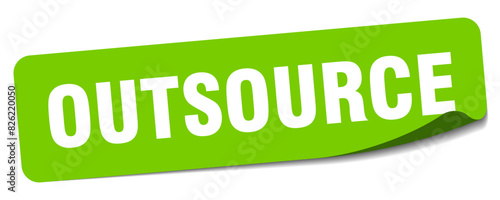 outsource sticker. outsource label photo