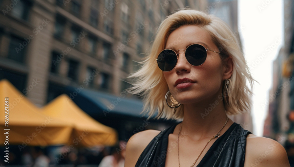 Portrait of the beautiful young woman on the street, 2020s era fashion, urban street style. Portrait of the beautiful young woman on the street, 2020s era fashion, urban street style.