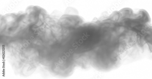 Realistic black cloud or smoke. Black fog or smoke on transparent background. PNG image