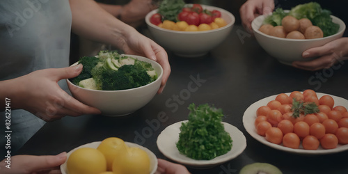 person holding a bowl of vegetables