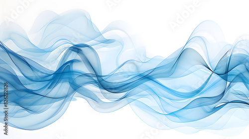 Design an elegant vector background with waves of soothing blue tones set against a pristine white backdrop